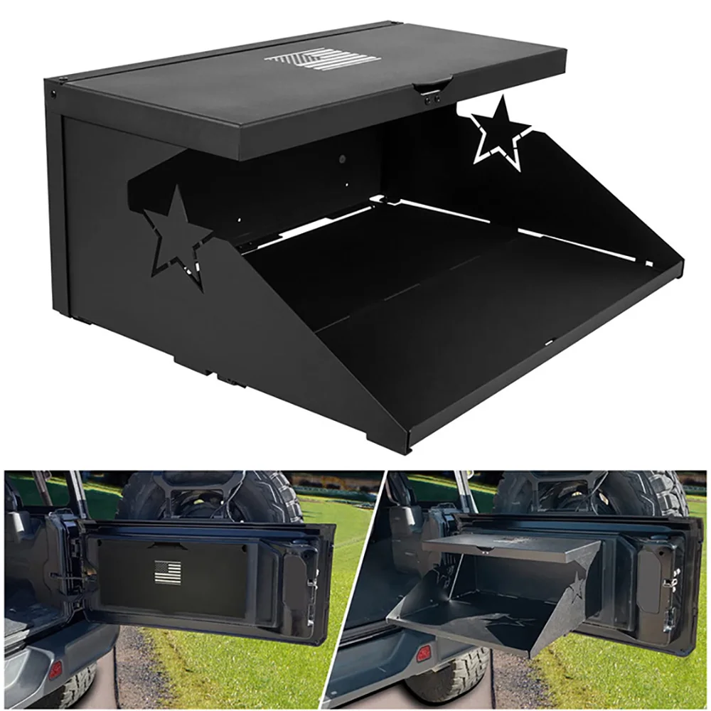 

Tailgate Table for 2007-2022 Jeep Wrangler JK & JL 2/4 Door Rear Door Table Cargo Shelf Storage Foldable Luggage Holder Carrier