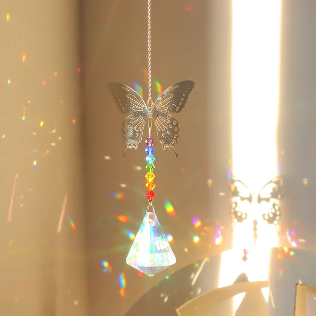 Napsütő Színes Gyöngyök Kristályvilágító Kerti Díszek Kreatív Reflektív Medál Ablak Terasz Dekoráció Az Otthoni Kerthez - Image 5