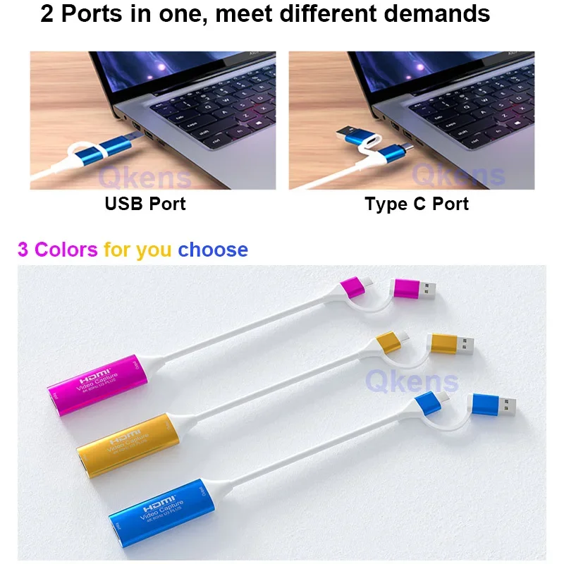 4K 60Hz Video Capture Card USB 3.0 Type C HDMI Video Record Box Game Grabber U3