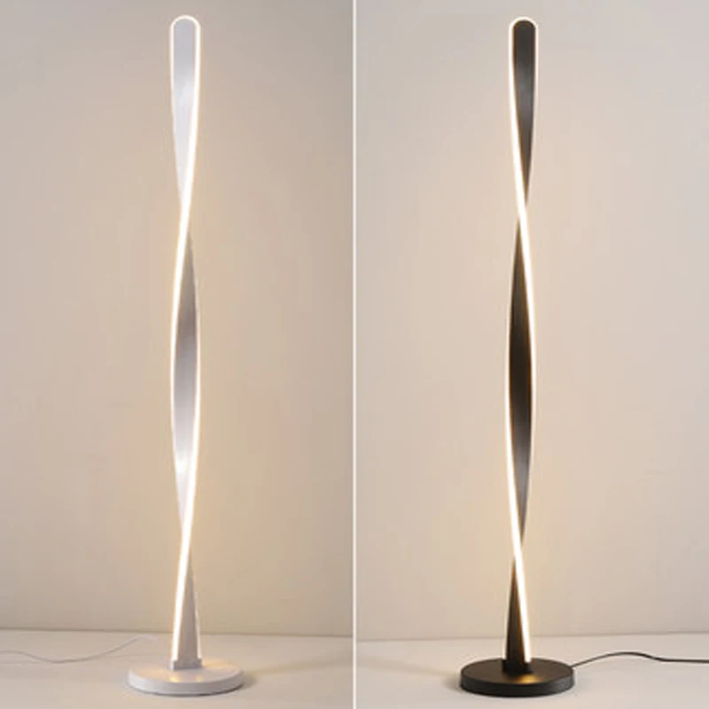

Modern remote dimming floor lamp for living room and bedroom decoration acrylic aluminum spiral LED indoor floor lighting 2021