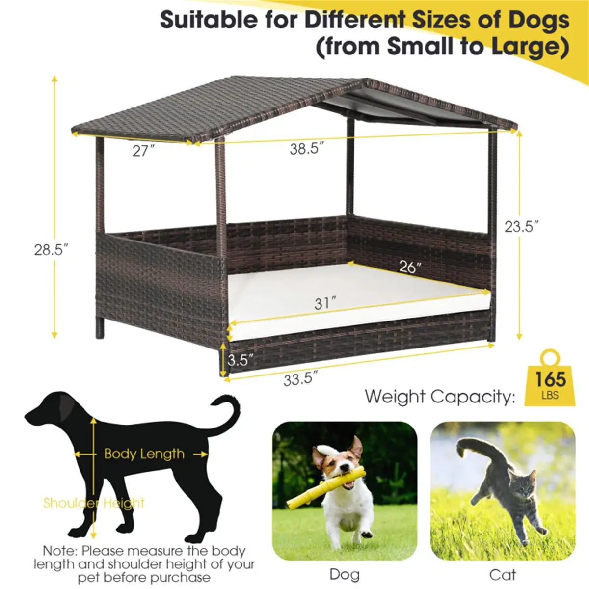 Outdoor Dog House with Canopy 6