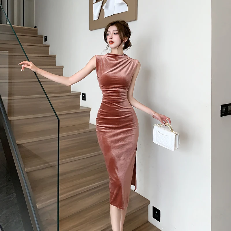 SHALOM◆ MUSCLE RIBBON DRESS レースアップ ワンピ 韓国人気 SHALOM ] ワンピース 韓国☆人気☆BLACK MUSCLE RIBBON DRESS