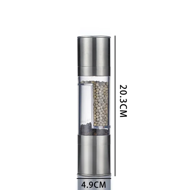 Salt and Pepper Grinder Mill 2 in 1 Manual Stainless Steel Salt Pepper Mills Multi Mill Adjustable Ceramic Grinding
