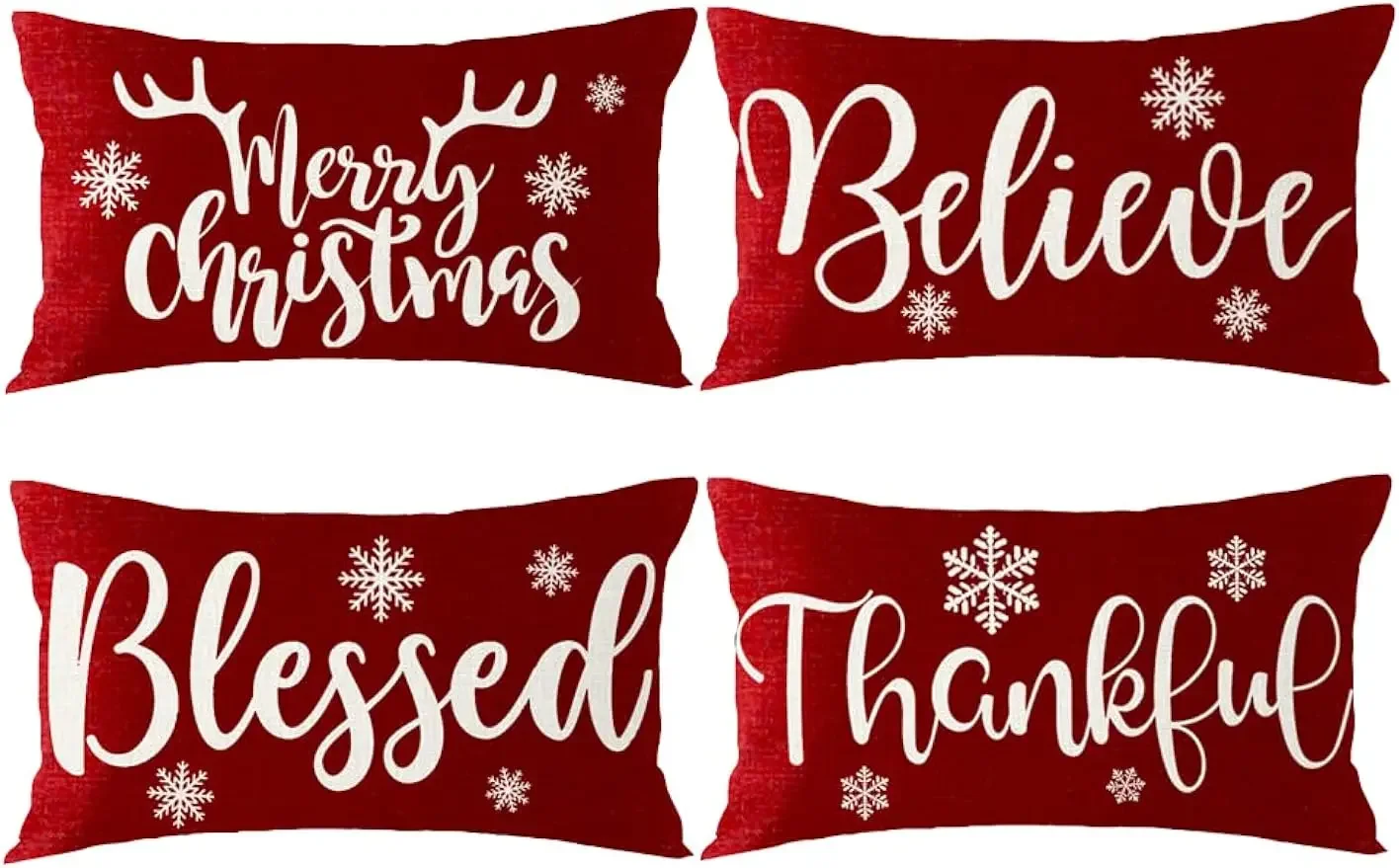 

Наволочка для подушки с надписью «Merry Christmas believe», 30x50 см