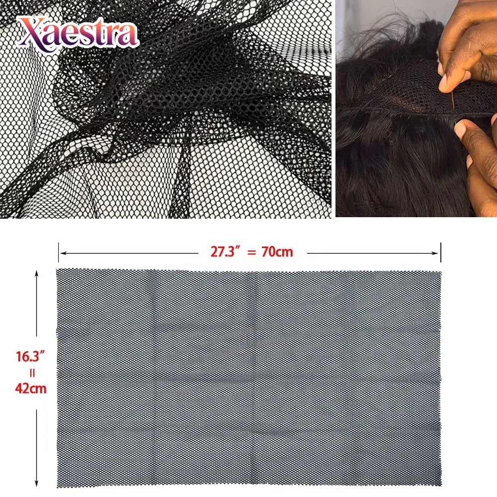 Hair Weaving Net For Diy Wig Making Stretchy Black Mesh Net For Hair Weaving Durable Weaving Base Net For Human & Synthetic Hair - 2