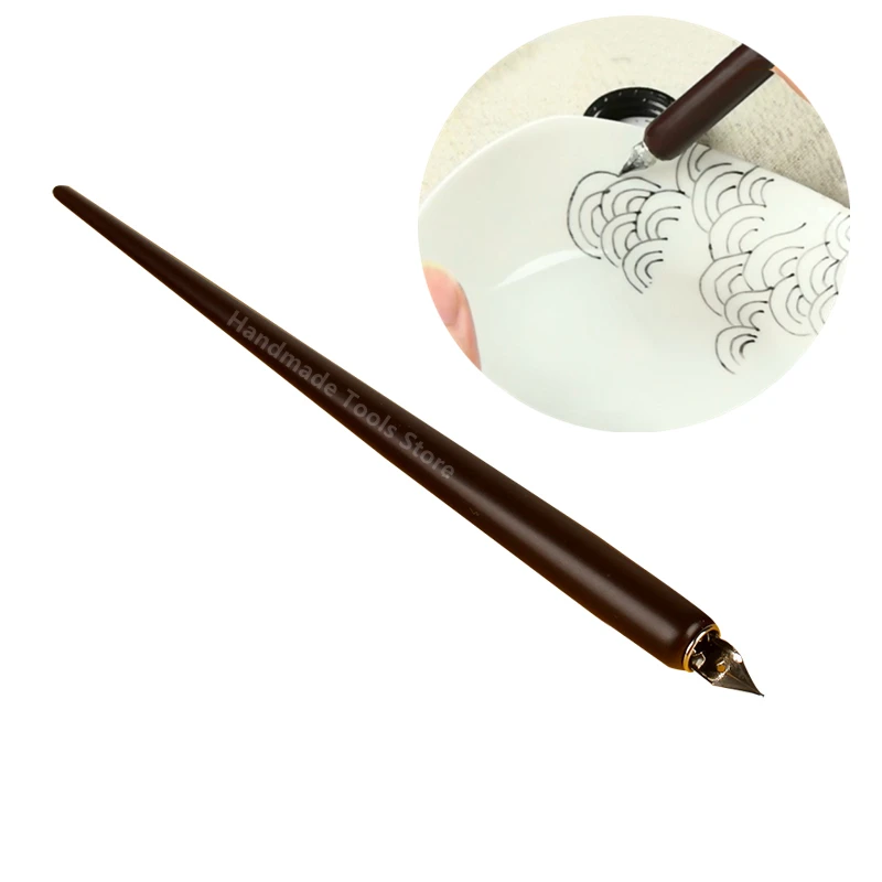 

Ручка перьевая с эмалированным покрытием, деревянный стержень, ручка для рисования глазурью «сделай сам», низкотемпературная глазурная керамическая живопись