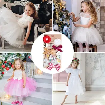 Baby Nylon Headband Bows 10X Handmade Nylon Tied Bow For Toddler Comfortable Soft Stretchy Hair Bow Elastics For Baby Girls 2