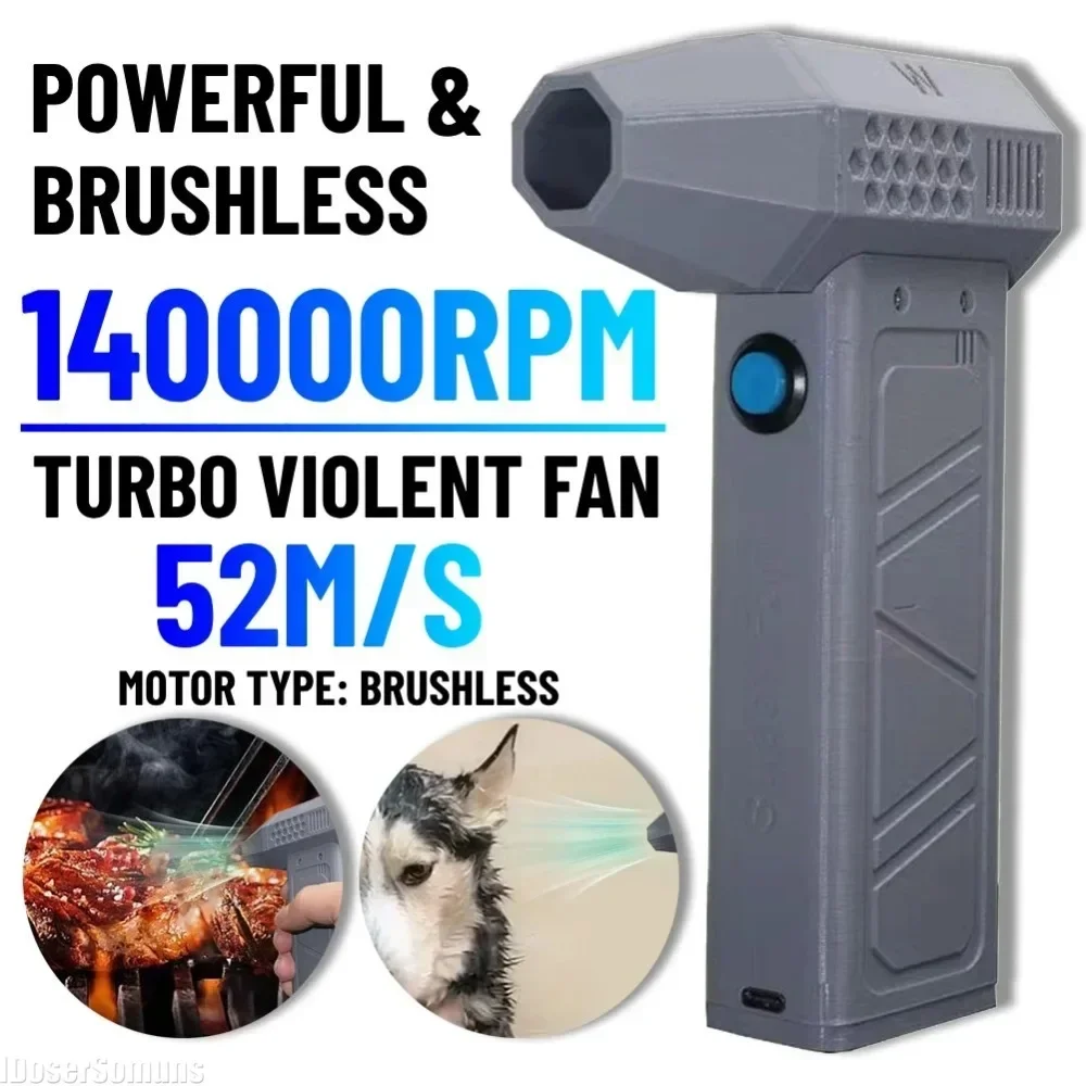 

Mini 140000RPM Turbofan Motor Speed Turbo Jet Fan Brushless 52M/S High Duct Fan Type-C Violent Charging Jet Fan Turbofan Fans