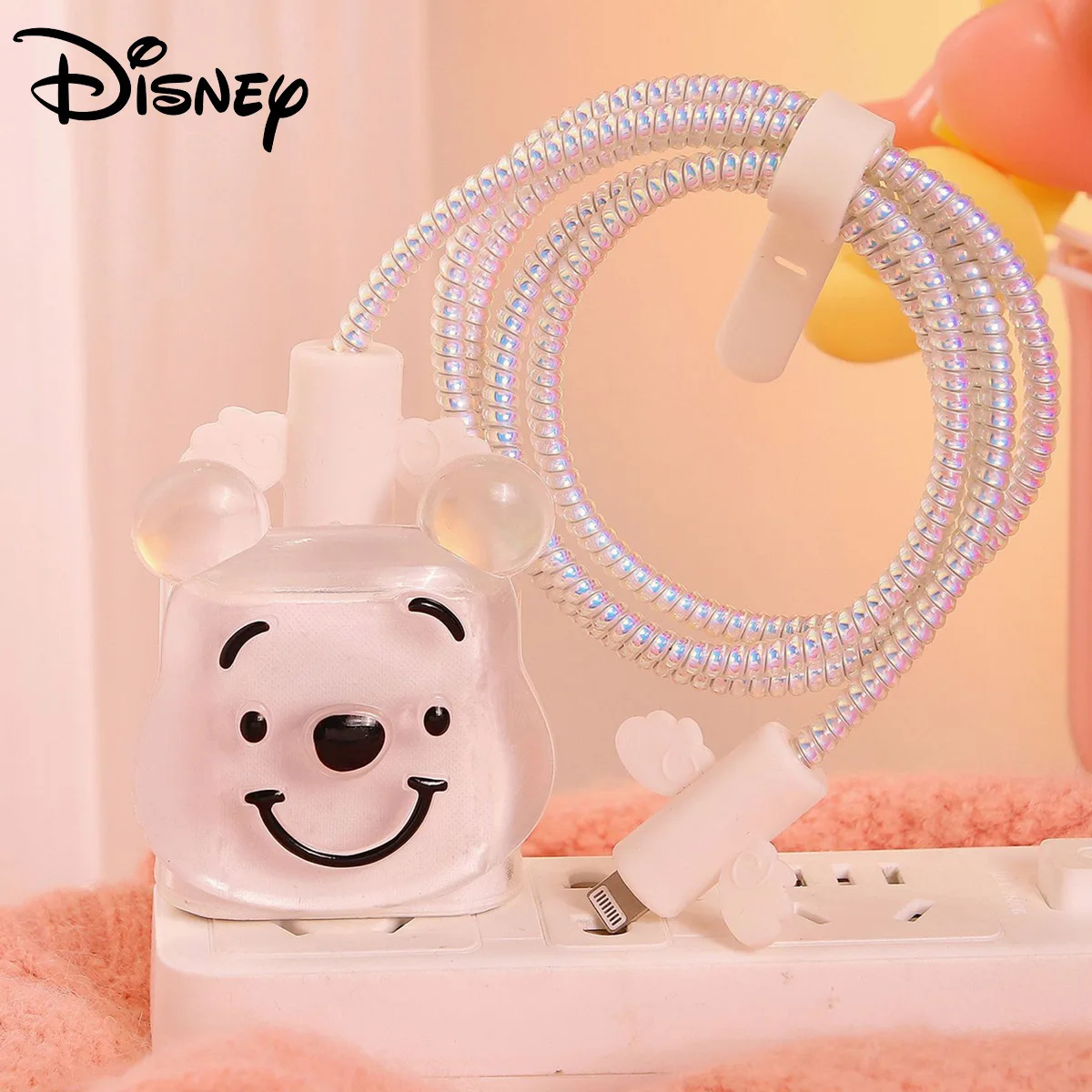 Disney Winnie The Pooh Charger Data Cable Line Cover Protettiva Per Iphone 14 13/12/11 18W/20W Cartoon Cute Usb-C Corda Di Avvolgimento
