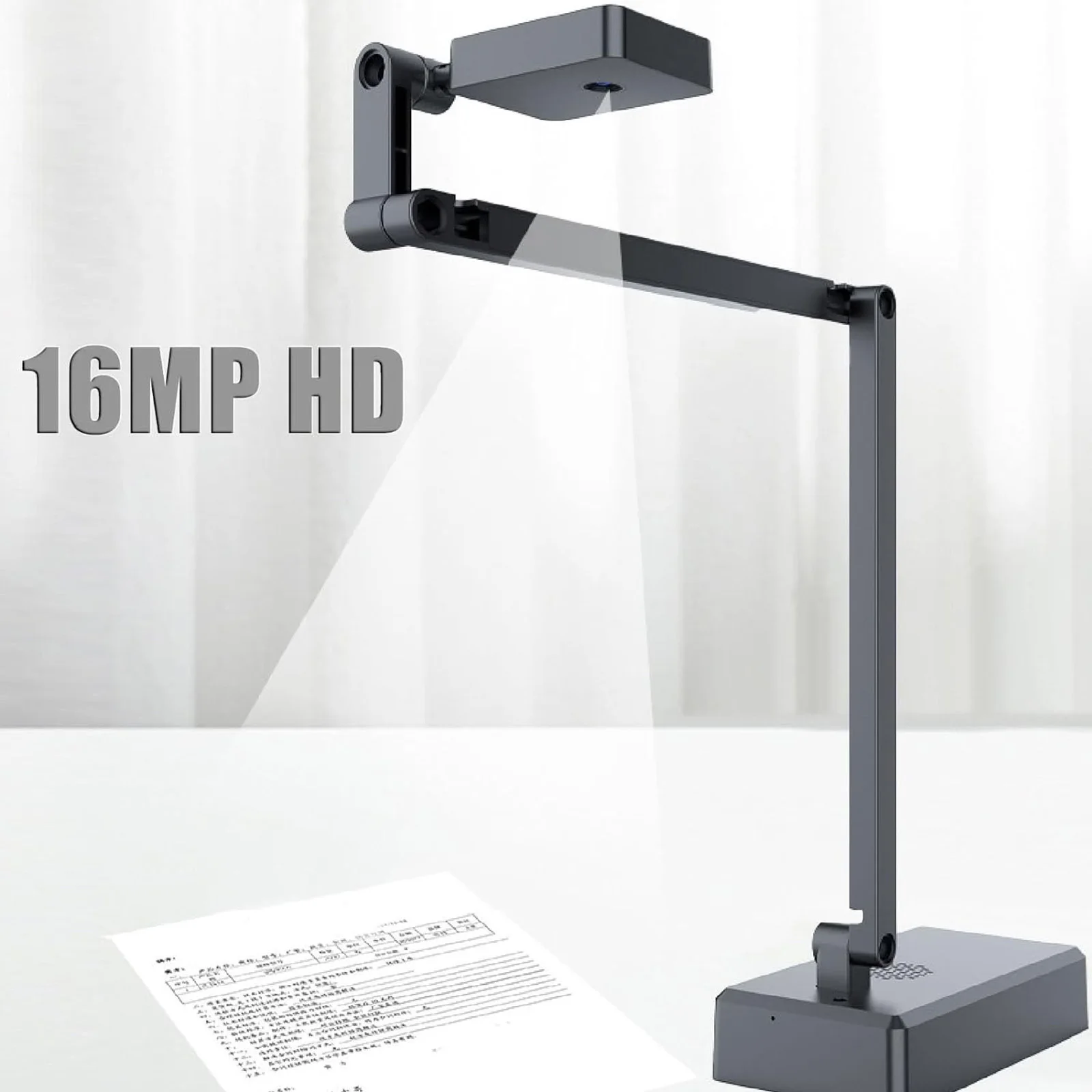 4K USB Document Camera Scanner 16MP Webcam LED Light Mic 30fps Auto Focus for Live Web Conferencing Remote Teaching