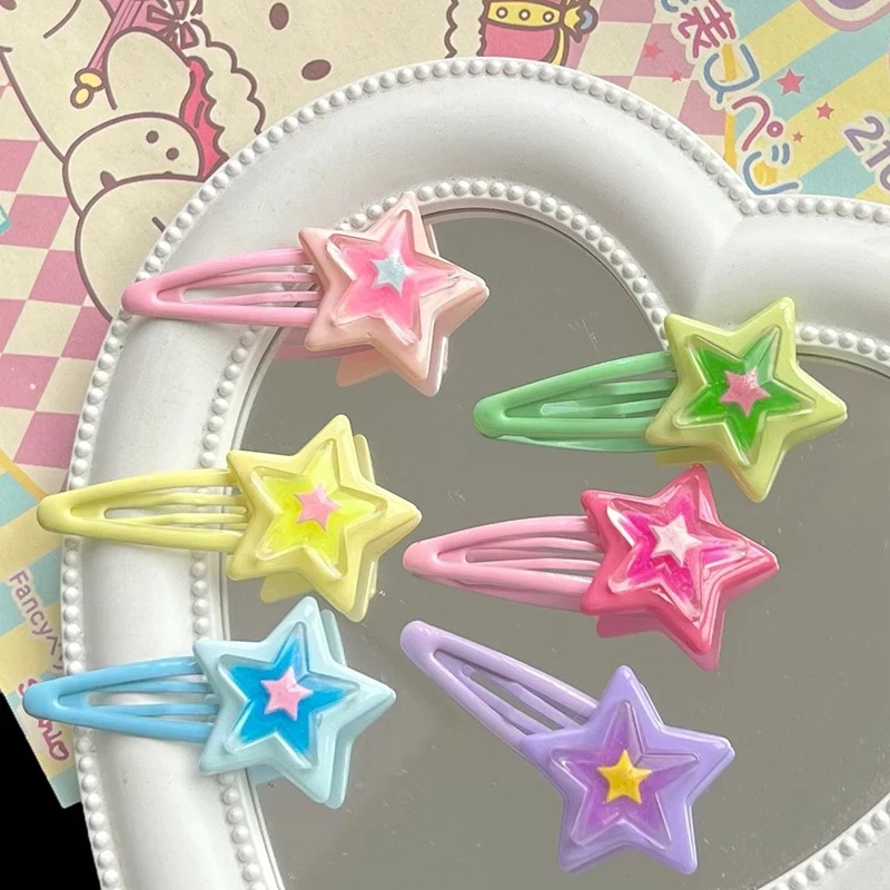 

Sweet Cute Colorful Stars Hair Clips Girls Lovely BB Clip Hairpins Hair Decoration Pentagram Barrettes For Kids Hair Accessories