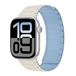 Magnetic Sports Silicone Wristband for Ultra 3 2 1 49mm (Light white blue)