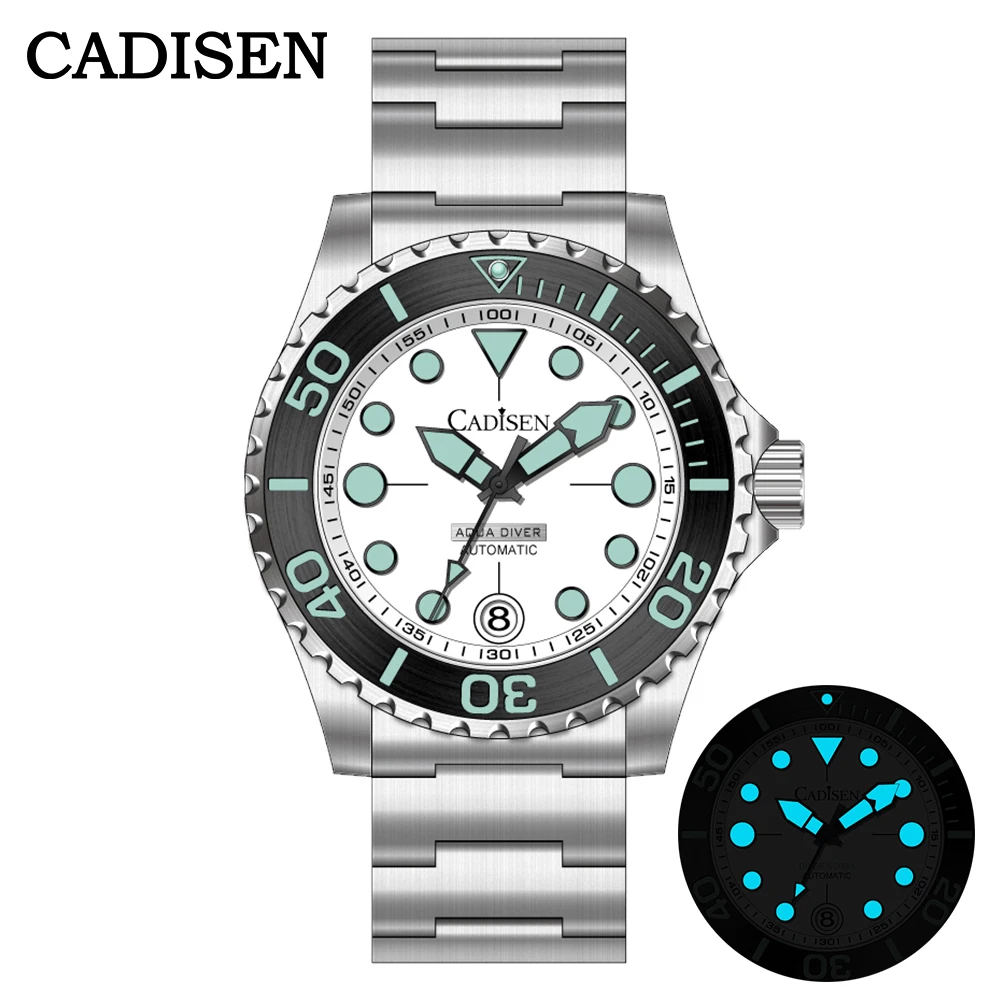 CADISEN 2024 New Brand Luxury Men Watches Automatic Watch Japan NH35A Stainless Steel 100M Waterproof Mechanical Wristwatch