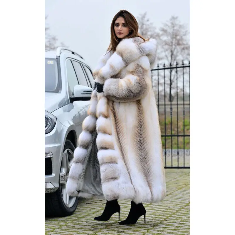 Hot Selling Women's Faux Fox Fur Coat Long Thick Comfortable Warm Hooded High Quality Faux Fur Coat