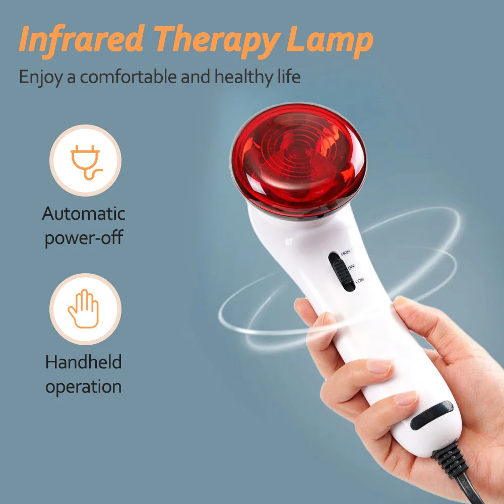 Red Light Therapy Infrared Heating Wand by Theralamp Handheld Heat Lamp Includes Replacement Bulb Provides Muscle Pain Relie