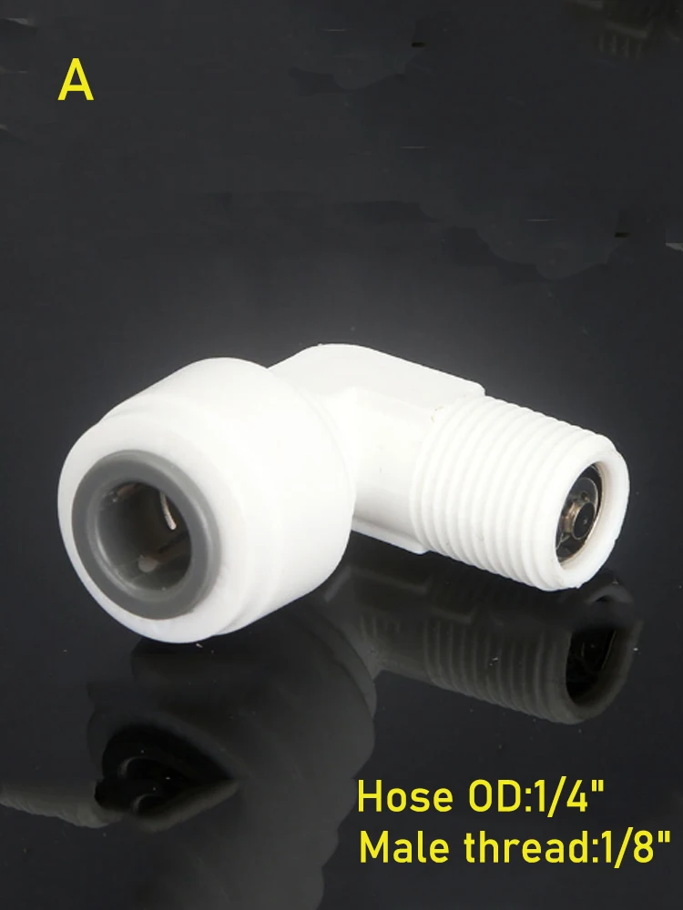S8ad5353b90eb49a0a314a3f66726d6f4m 1/4 "3/8" wąż rurowy RO kolano wodne/równy prosty zawór zwrotny/prosta przegroda odwrócona osmoza akwarium plastikowe szybkozłącze