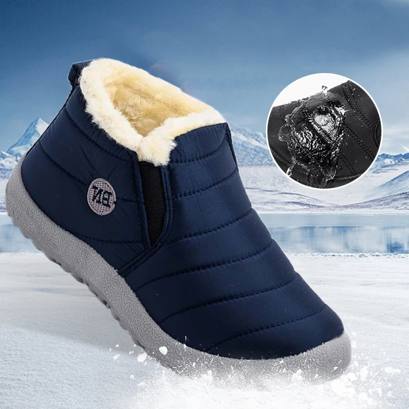 Tanio Męskie buty śniegowe zamszowe buty męskie lekkie zimowe buty