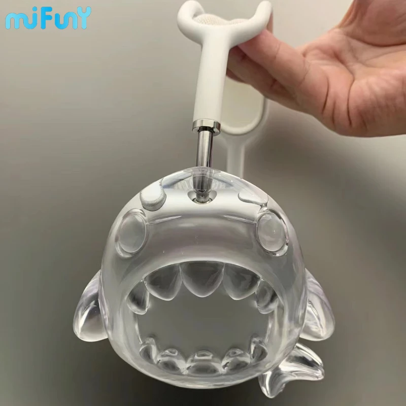 Mifuny Airpods Max Custodia Cover Shark 3D Design Silver Auricolare Protector Adatto Per Airpods Max Accessori Per Auricolari Y2K Regali