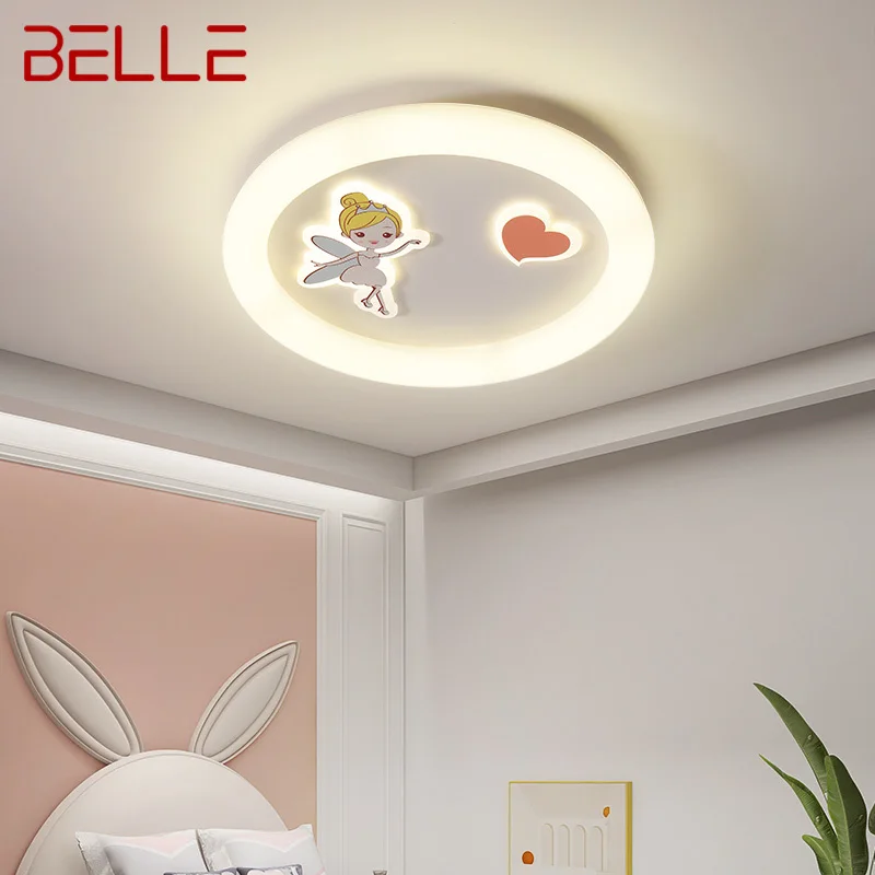 

BELLE Modern Led Ceiling Light Vintage Creative White Cartoon Children's Lamp Decor for Home Child Bedroom Fixture