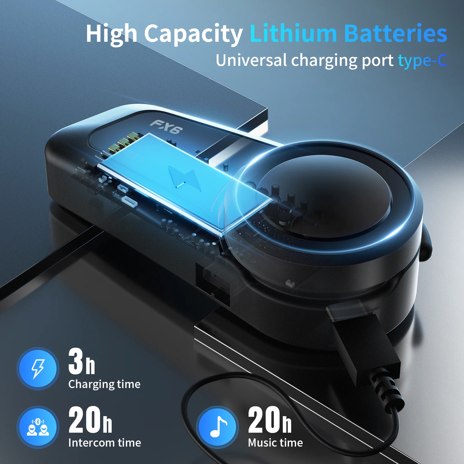 Fodsports FX6 인터콤 오토바이 헬멧 헤드셋 Intercomunicador Moto Bluetooth 5.0 Interkom Motocyklowy FM 6 라이더 방수