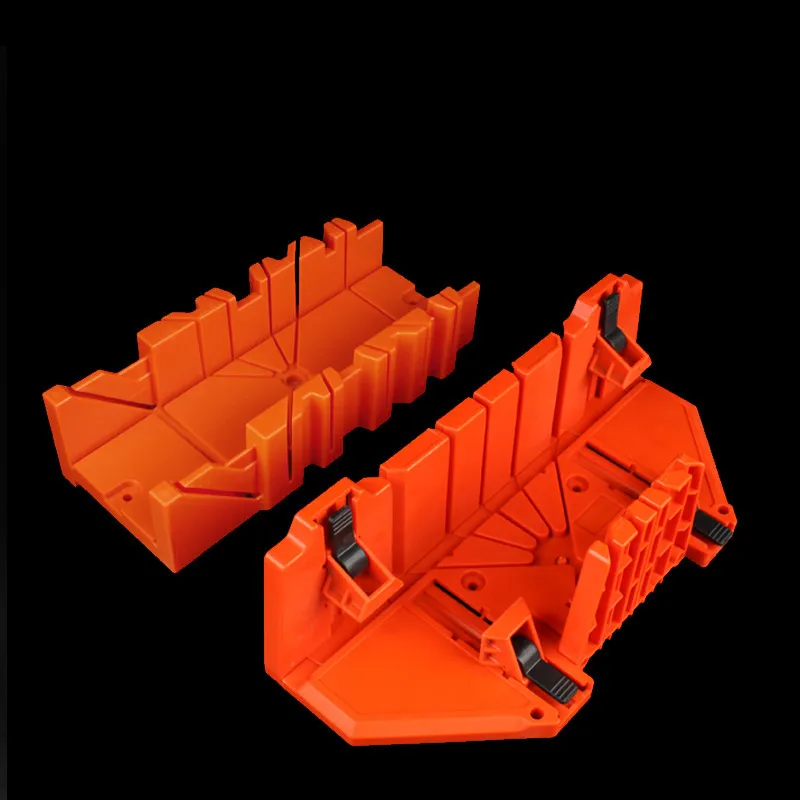 12-14inch Adjustable Carpenter Saws Miter Box 0/22.5/45/90 Degree Plastic Cutting Clamps For Wooden Strip Plaster Line Cut Tool miter saw box