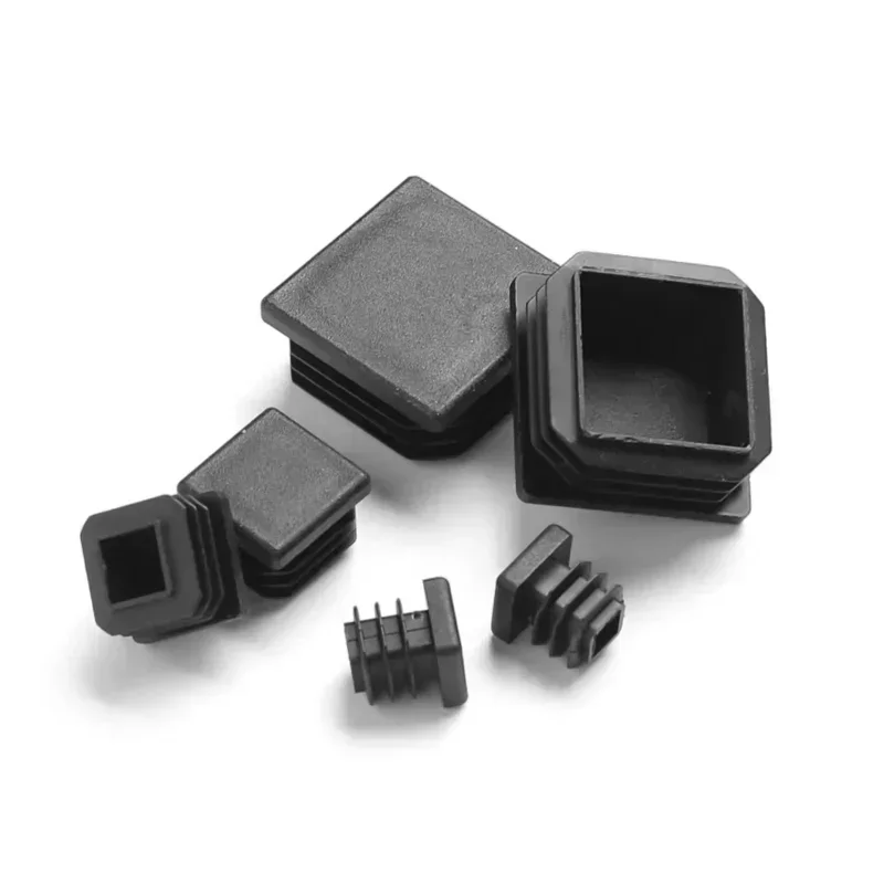 Square Plastic Black Blanking End Caps Furniture Leg Tube Pipe Inserts Plugs Bung Decorative Dust Cover 13x13mm-100x100mm furniture leg caps