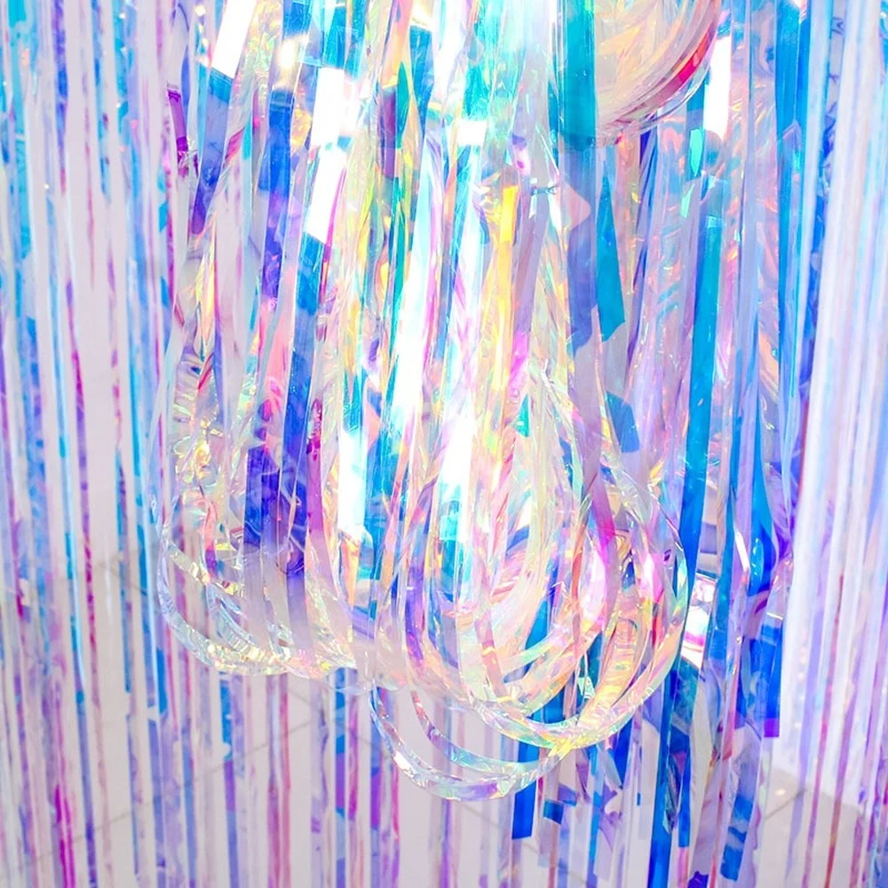 

2X2M Gorgeous Backdrop Curtain Decoration Wedding Party Backdrop Curtains Tassel Drapes Colorful Children's Birthday Adult Decor