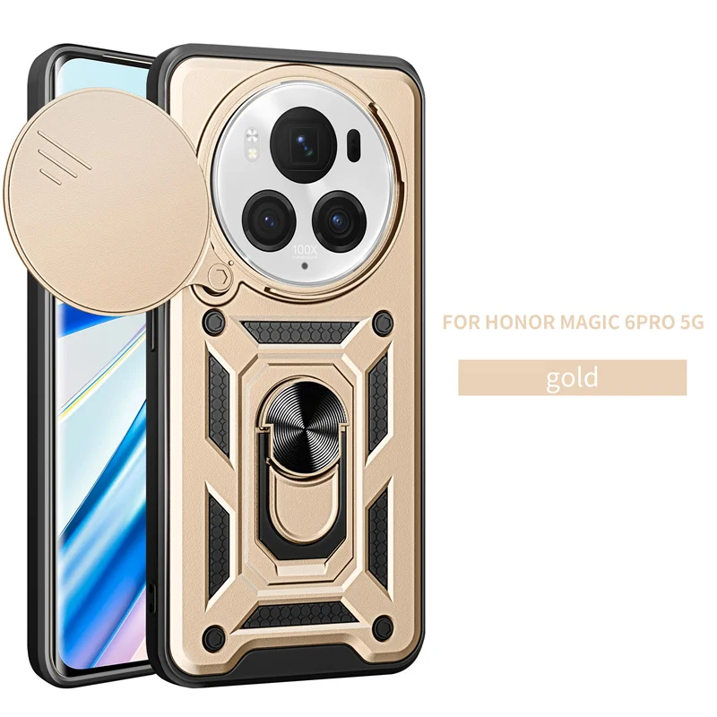 Premium Armor Case with Slide Camera Protector and Magnetic Ring Holder