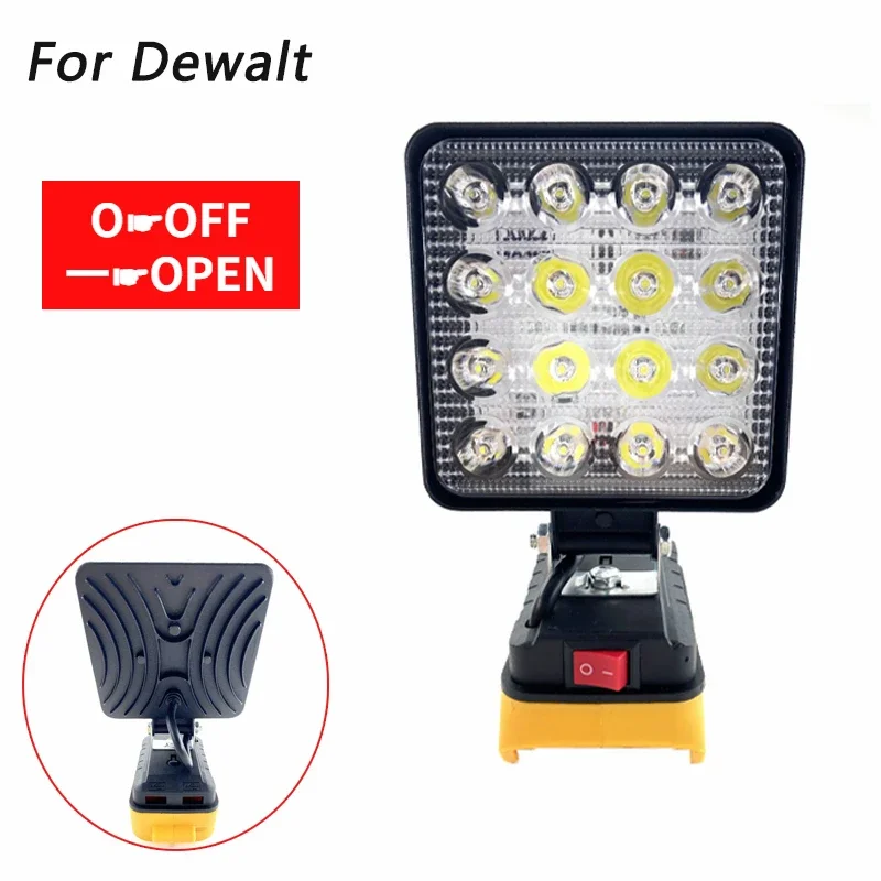 무선 LED 작업등, 디월트 18V 20V 리튬 이온 배터리, 야외 손전등, 휴대용 캠핑 랜턴, 작업 조명, 비상 조명