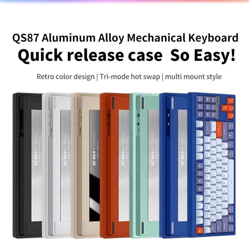 AJAZZ QS87 Lite CNC 알루미늄 기계식 키보드 87% 레이아웃 RGB 핫스왑 컴팩트 TKL 키보드 맞춤형 PC 액세서리