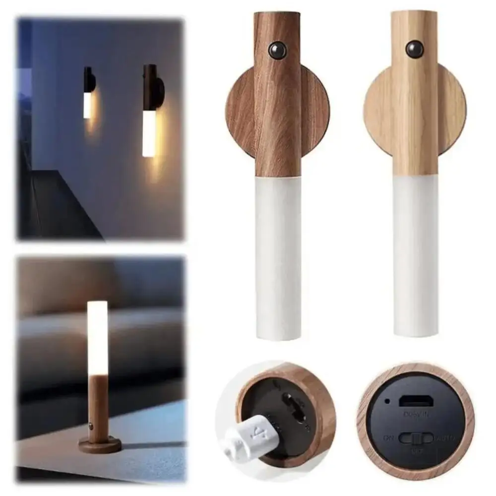 Wall Light Led Wall Lamp Motion Sensor Light Led Light LED Charging Wall Lamp Intelligent Wind Body Sensor Light Sensor control Family Bedside Camping Night Light Induction Lamp