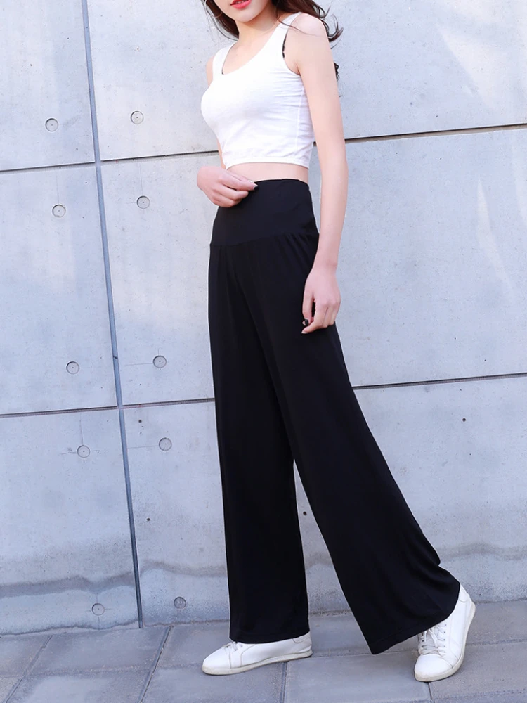 

2024 New Fashion Spring Summer Modal Wide Leg Pants Casual Female Loose High Waist Home Pants Sleep Bottoms Pants Soft Women's