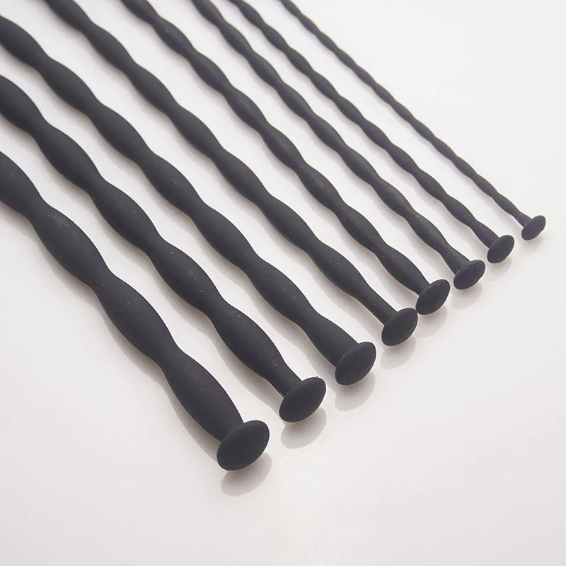 Ribbed Silicone Urethral Sounding Dilator Catheter Stimulator Penis Plug Rod Urethra Masturbation Men BDSM Sex Toys Uretra urethral dilator silicone urethral dilator