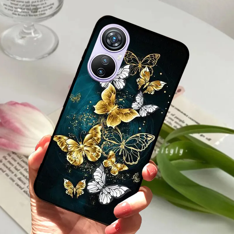 Animal Cartoon Soft Silicone Black Phone Case, 6.67 Premium Cover