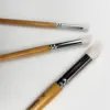3pcs Goat Hair Dry Brush Set for Miniature Models - Washable, Broad Tip Paint Brushes for Hobbyists and Enthusiasts, Wood Handle 5