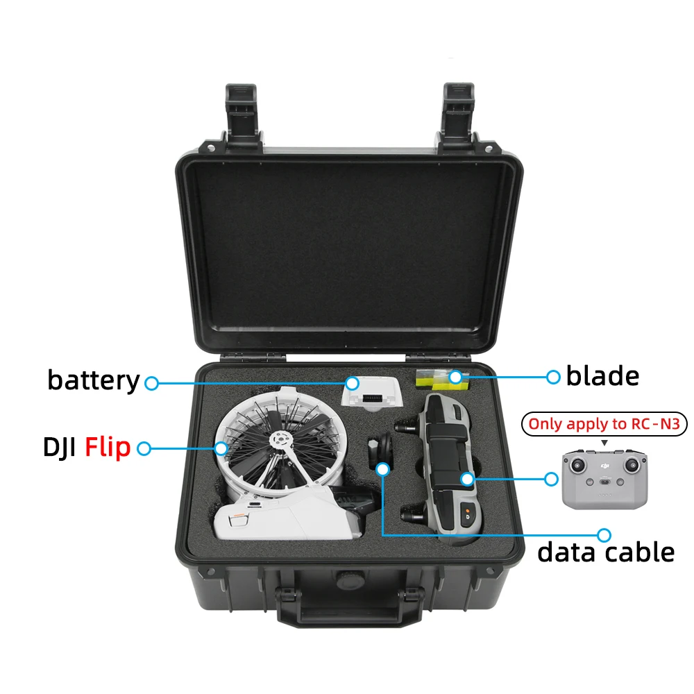 Portable Carrying Case Shockproof Storage Bag Protective Suitcase Anti-Scratch for DJI Flip Drone & Remote Battery Accessories