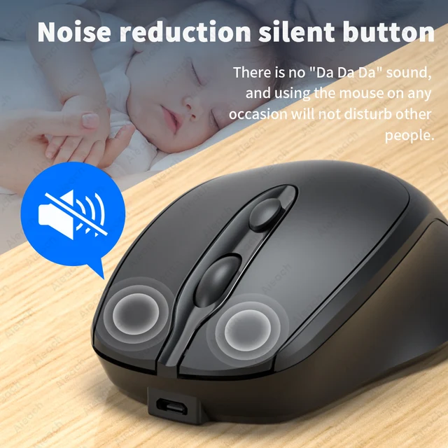 Rechargeable Wireless Bluetooth Mouse Aieach Silent WIRELESS COMPUT MOUS USB Ergonomic Gamer Mouse For Computer Laptop Macbook 6