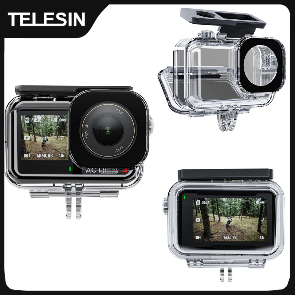 TELESIN 45M Waterproof Housing Case For DJI OSMO Action 3 4 5Pro Underwater Diving Case High Strength Protector Cover