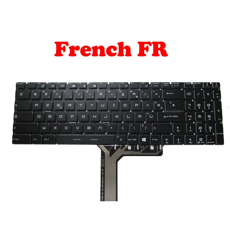 Eua jp Teclado para Msi Backlit Rgb Ge63 8re 8rf Ge63 7rd 7rc Ge73 7rc 7re Gs73 Gs63 Discrição 8rd 8re Gs75 Inglês Japonês - Imagem 4