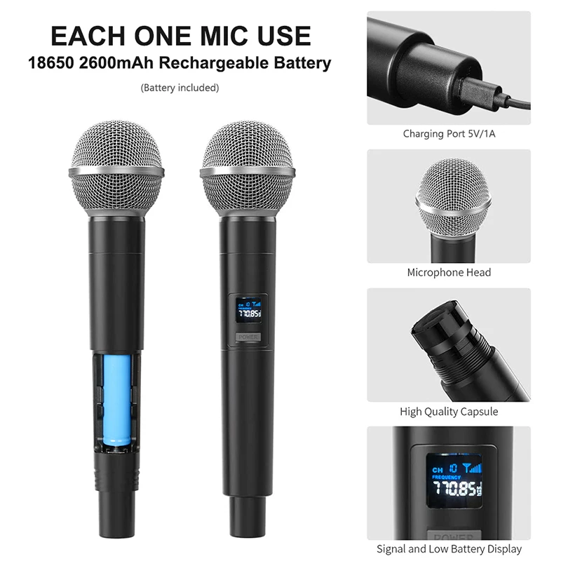 RAYHAYES Wireless Microphone rechargeable HD Sound Universal Mic