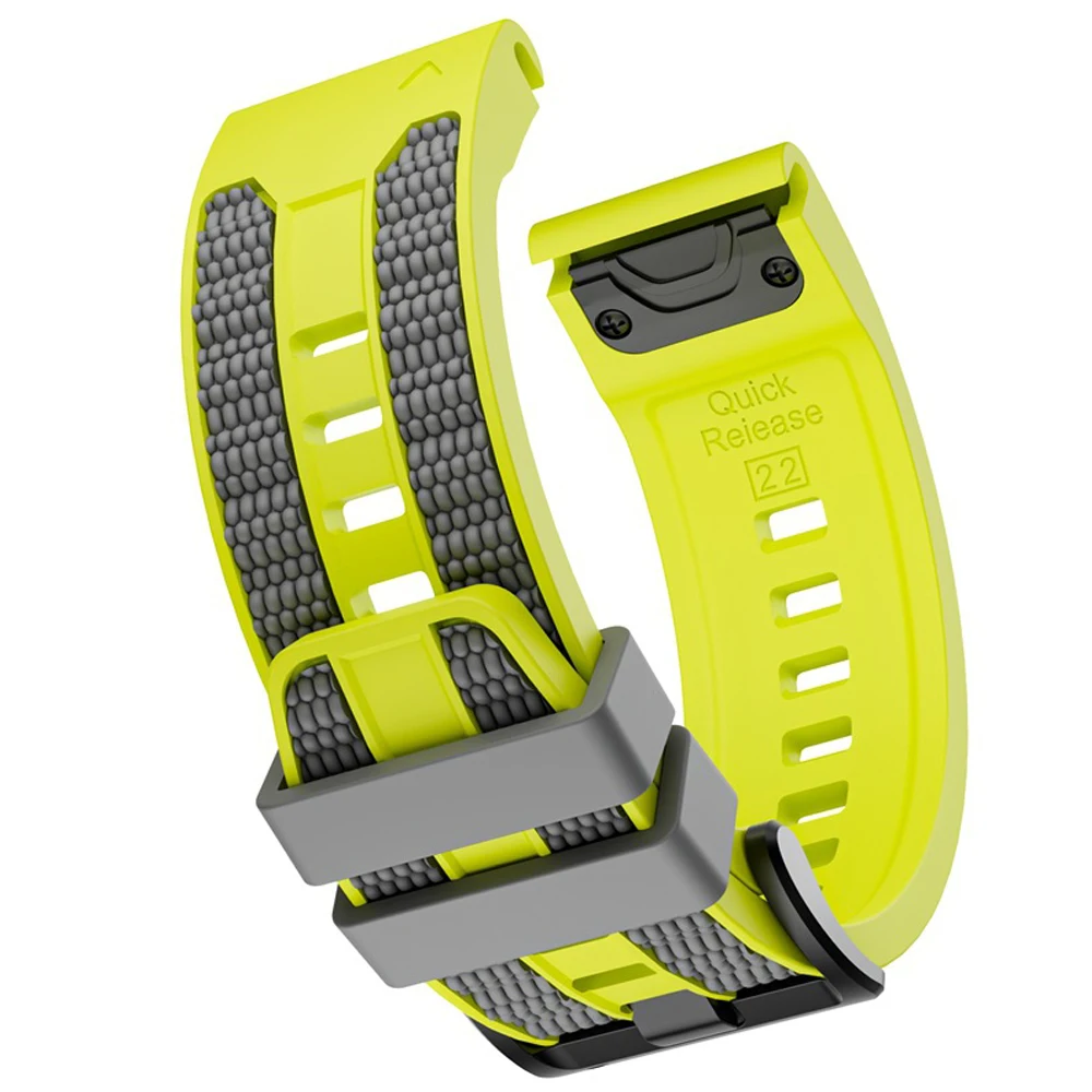 Versatile QuickFit Silicone Sports Strap (22mm & 26mm) in Black