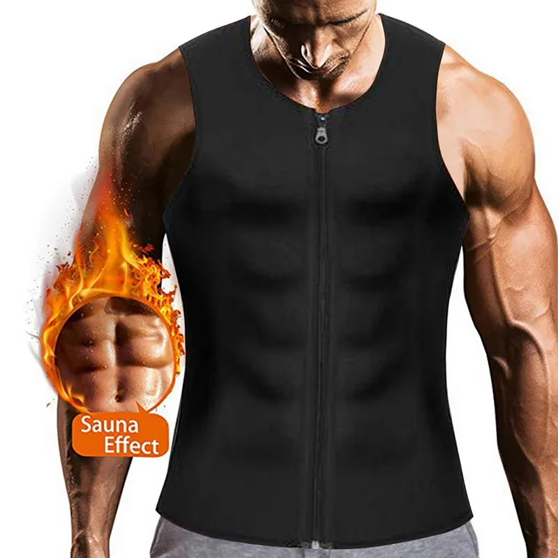 Мужские сауна жилет тренировки Body Shaper Живота уменьшающий Корректирующее белье