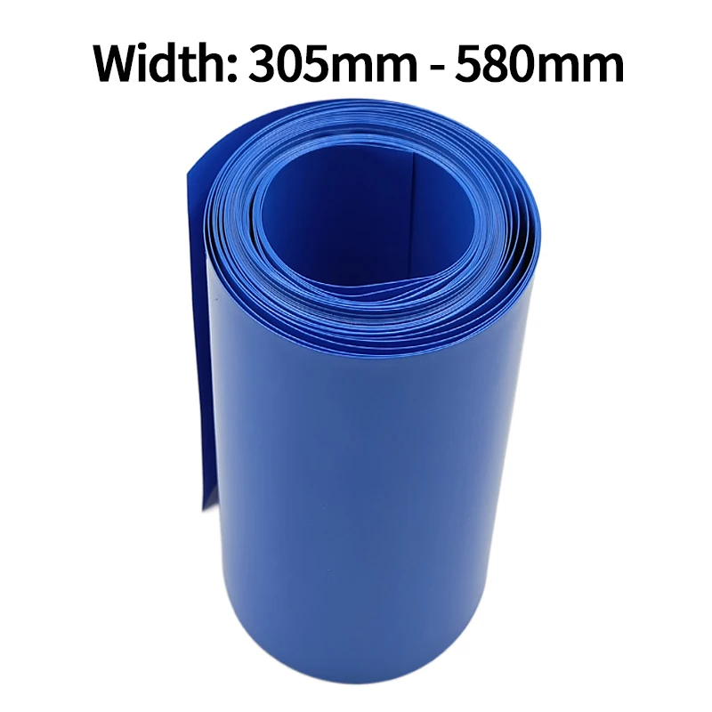 100mm Wide PVC Heat Shrink Tube - 3M Length For 18650 21700 26650 Battery Packs (Blue)