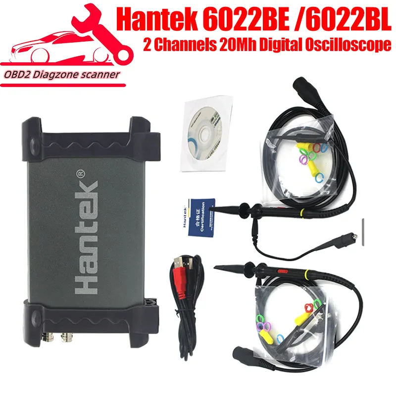 

Портативный Ручной осциллограф Hantek 6022BE 6022BL, 2-канальный Портативный USB-осциллограф с цифровым хранением данных, 20 МГц