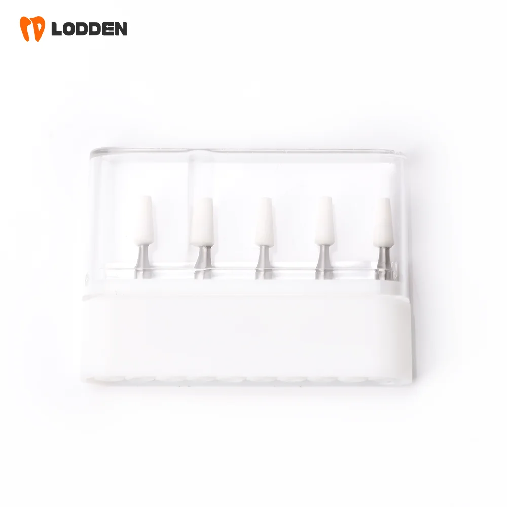 LODDEN 5 Stück Dental-Polierbohrer aus weißem Stein mit niedriger Geschwindigkeit, Kegel-/Flammen-/runde Form, Abriebbohrer RA für Polishin-Verbundwerkzeuge – Detail 14