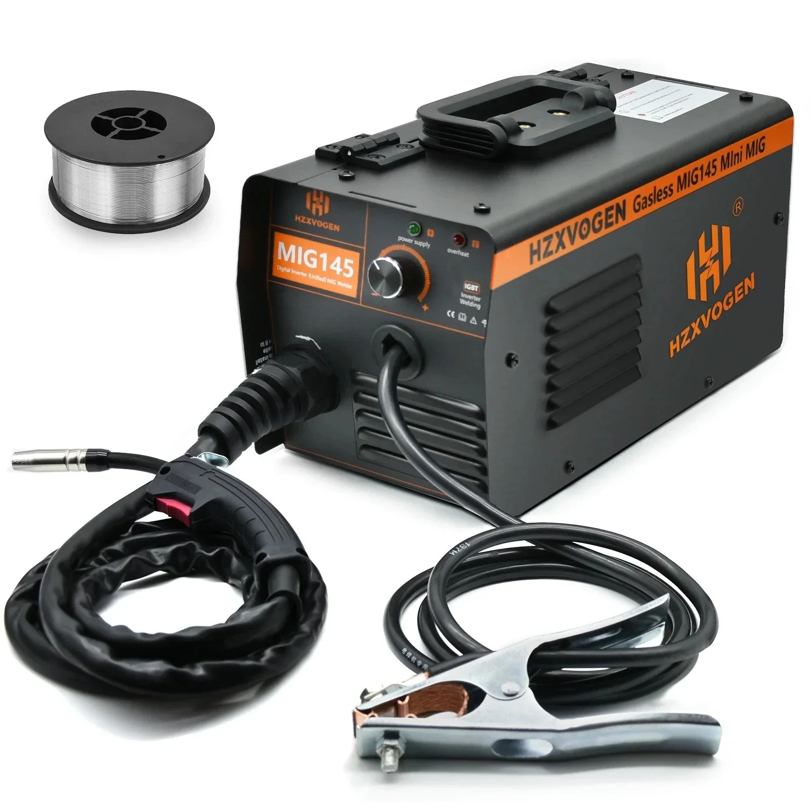 HZXVOGEN MIG 145A Semi-Automatic Welding Machine for Gasless Iron Soldering Portable No Gas MIG Inverter Welder Flux Cored Wire 3