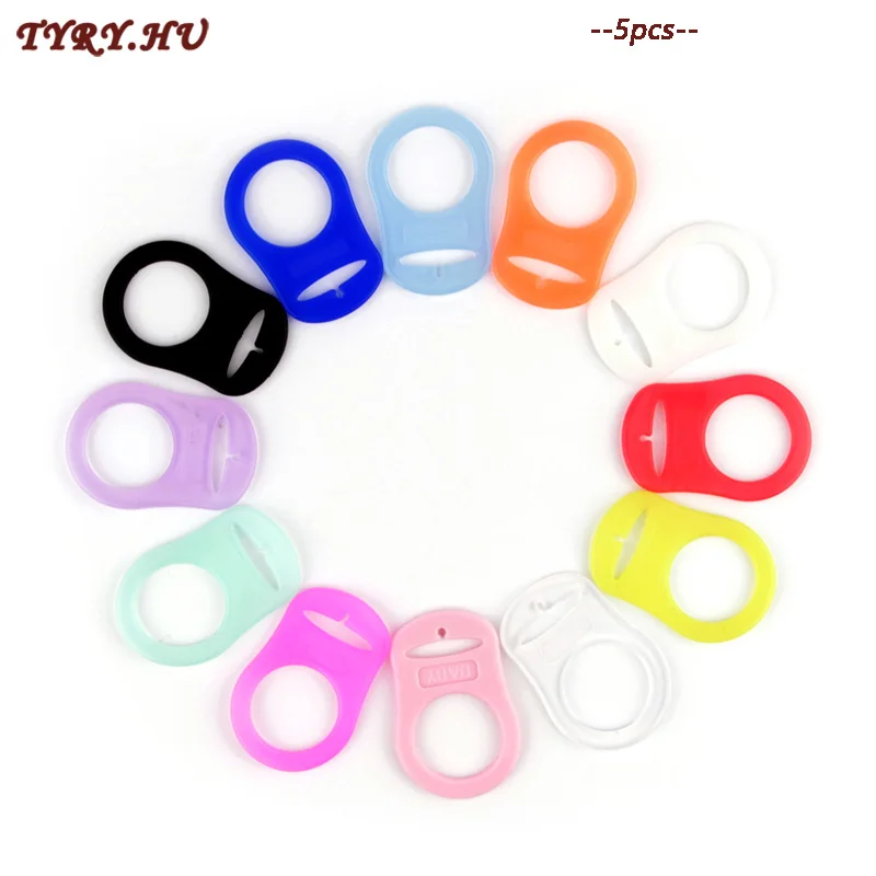 TYRY.HU 5pc/lot Dummy Pacifier Holder Clip Adapter Ring Button Style Pacifier Adapter DIY Baby Shower Gift Accessories