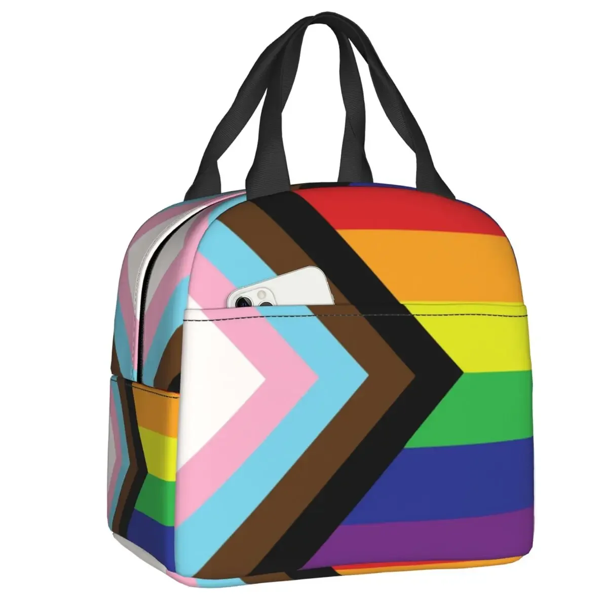 

Custom Gay Pride Rainbow Flag LGBTQ Lunch Bag Men Women Warm Cooler Insulated Lunch Boxes for Kids School