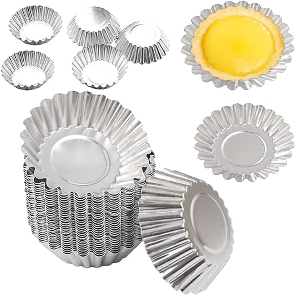 510PcsSetEggTartMoldsStainlessSteelCupcakeMoldThickened
