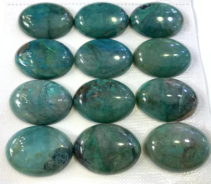 

Natural Chrysocolla Oval Shape Beads 22x30mm Ellipse Gemstones Loose Ring Face Jewelry Making Pendants